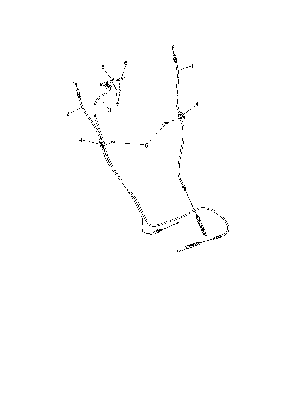Cable control drive Diagram and Parts List for 96192009900  Poulan Snow Blower