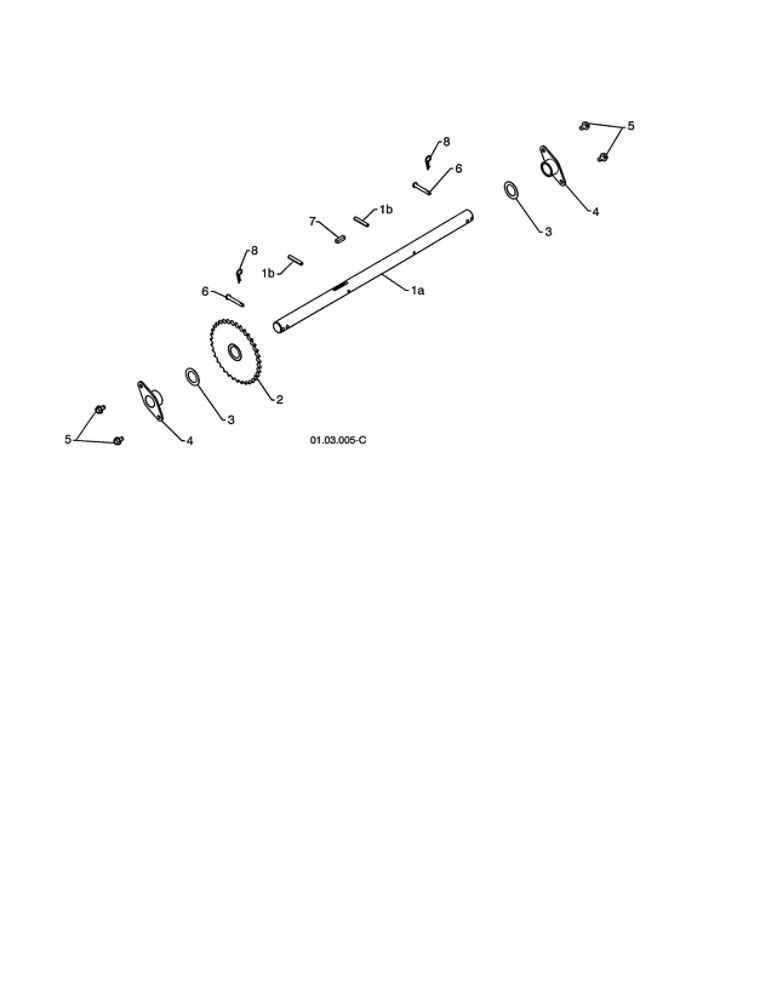 Axle Diagram and Parts List for 96198004300  Poulan Snow Blower