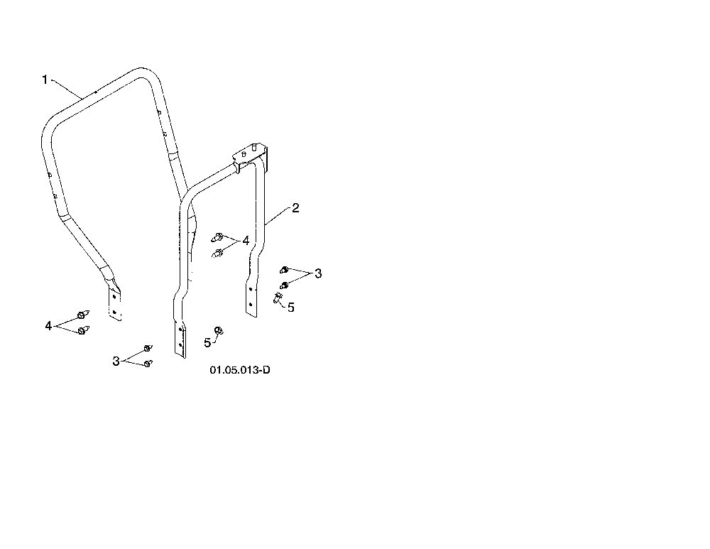 Lower handle Diagram and Parts List for 96192003703  Poulan Snow Blower