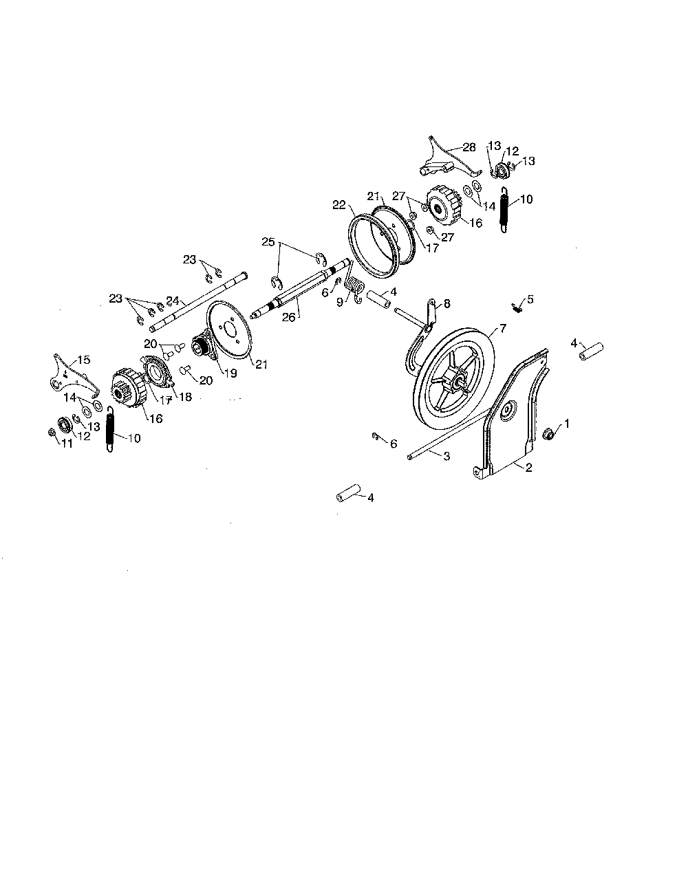 Drive Diagram and Parts List for 96192008900  Poulan Snow Blower