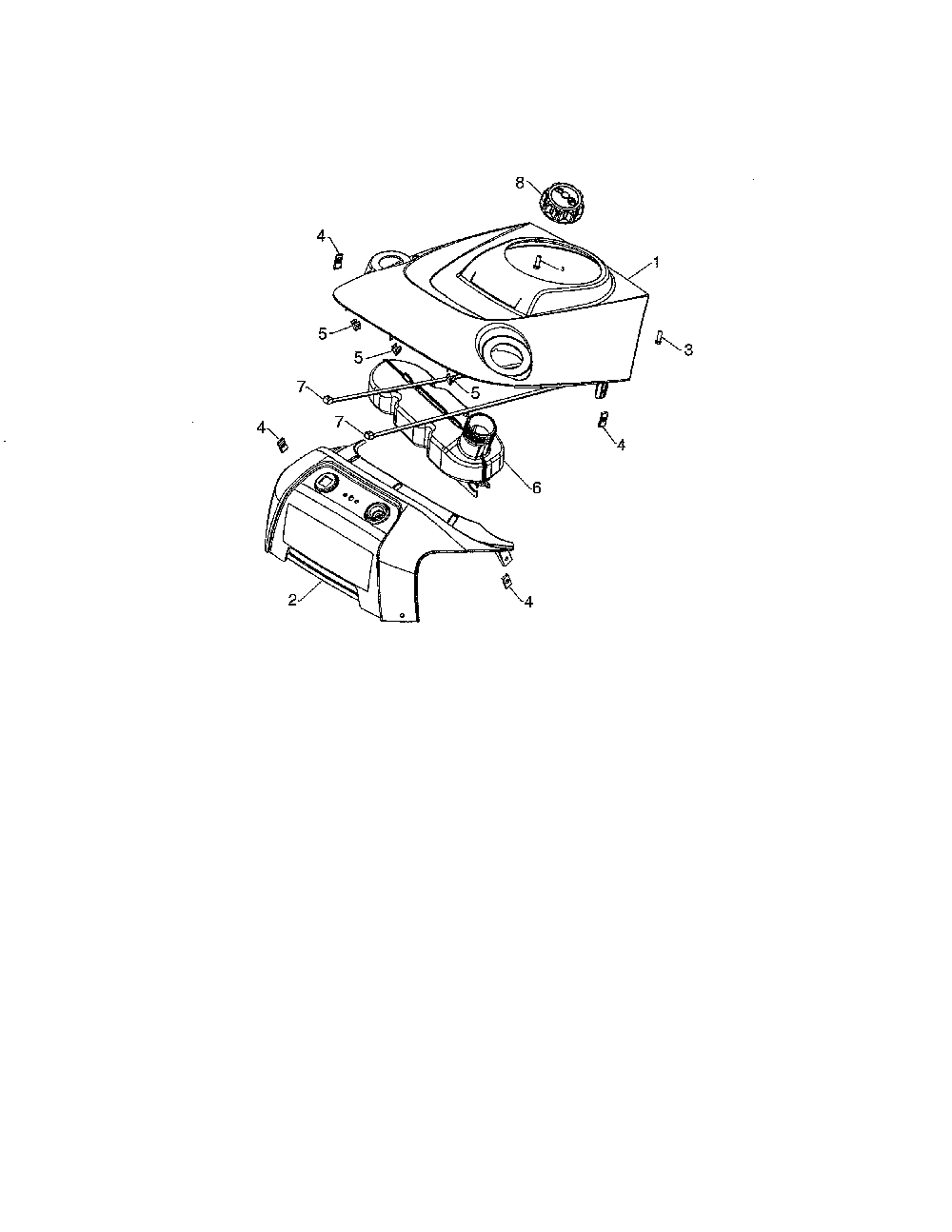 Shroud assembly/fuel tank Diagram and Parts List for 96182001702  Poulan Snow Blower