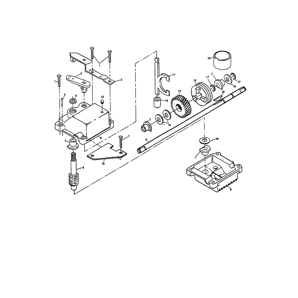 Gearcase Assembly 702510 Diagram and Parts List for PP752PH  Poulan Lawn Mower