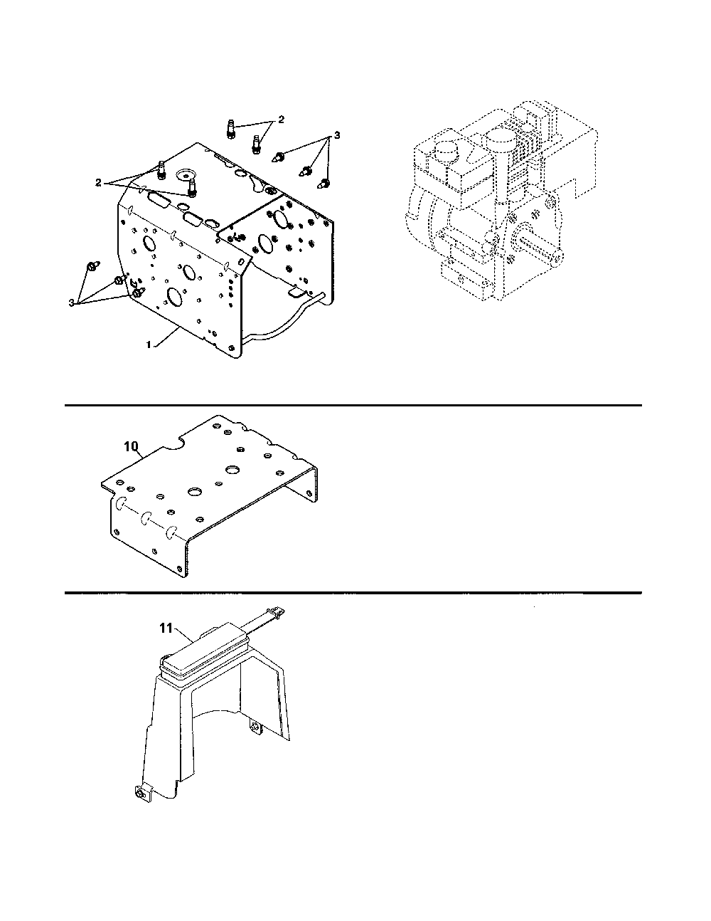 Engine/mounting plate/cover Diagram and Parts List for 96192002901  Poulan Snow Blower