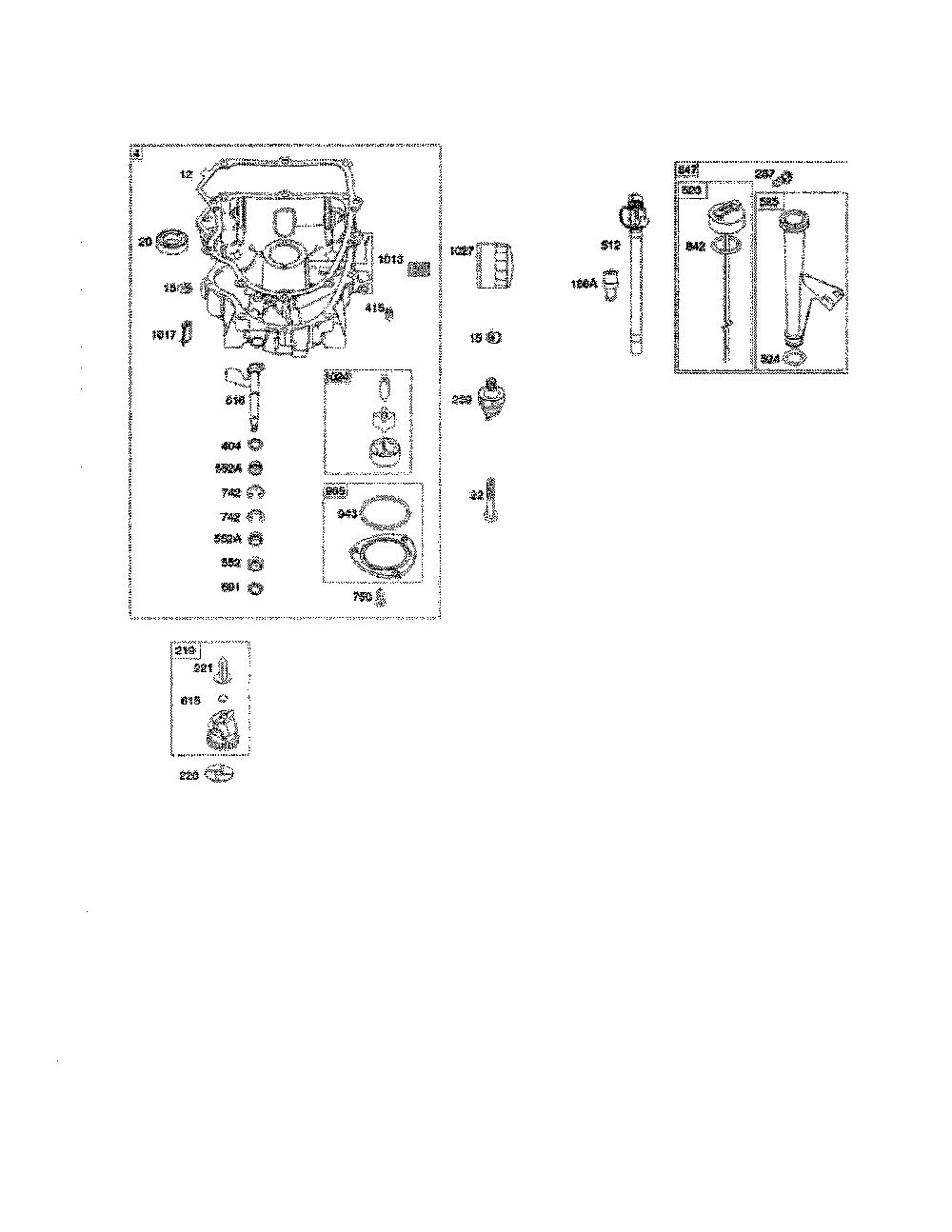 Sump/oil pump Diagram and Parts List for 96042017000  Poulan Lawn Tractor