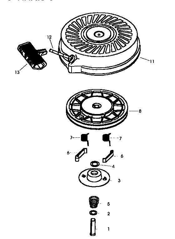 Starter 590694 (71/143) Diagram and Parts List for P35TN20SB  Poulan Lawn Mower