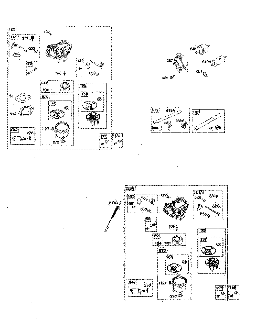 Carburetor/fuel filter Diagram and Parts List for PP24VA54-96046008000  Poulan Lawn Tractor