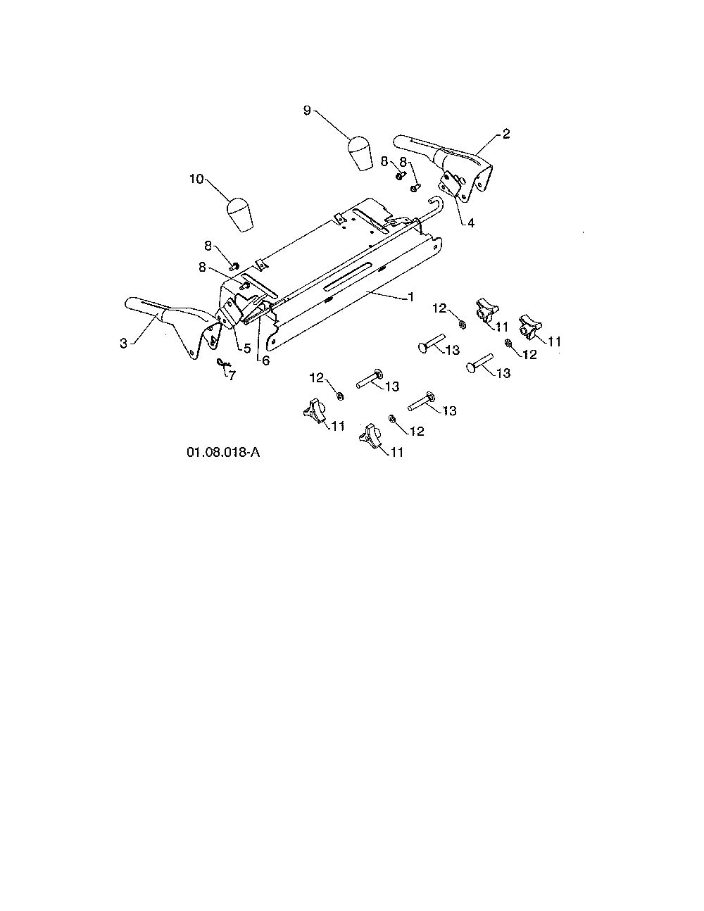 Control panel & levers Diagram and Parts List for 96198004601  Poulan Snow Blower