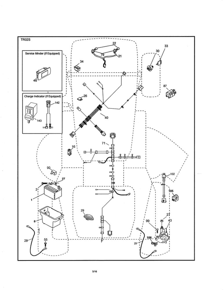 Electrical Diagram and Parts List for 96042016700  Poulan Lawn Tractor