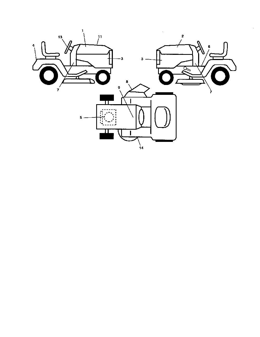 Decals Diagram and Parts List for 96042002700  Poulan Lawn Tractor