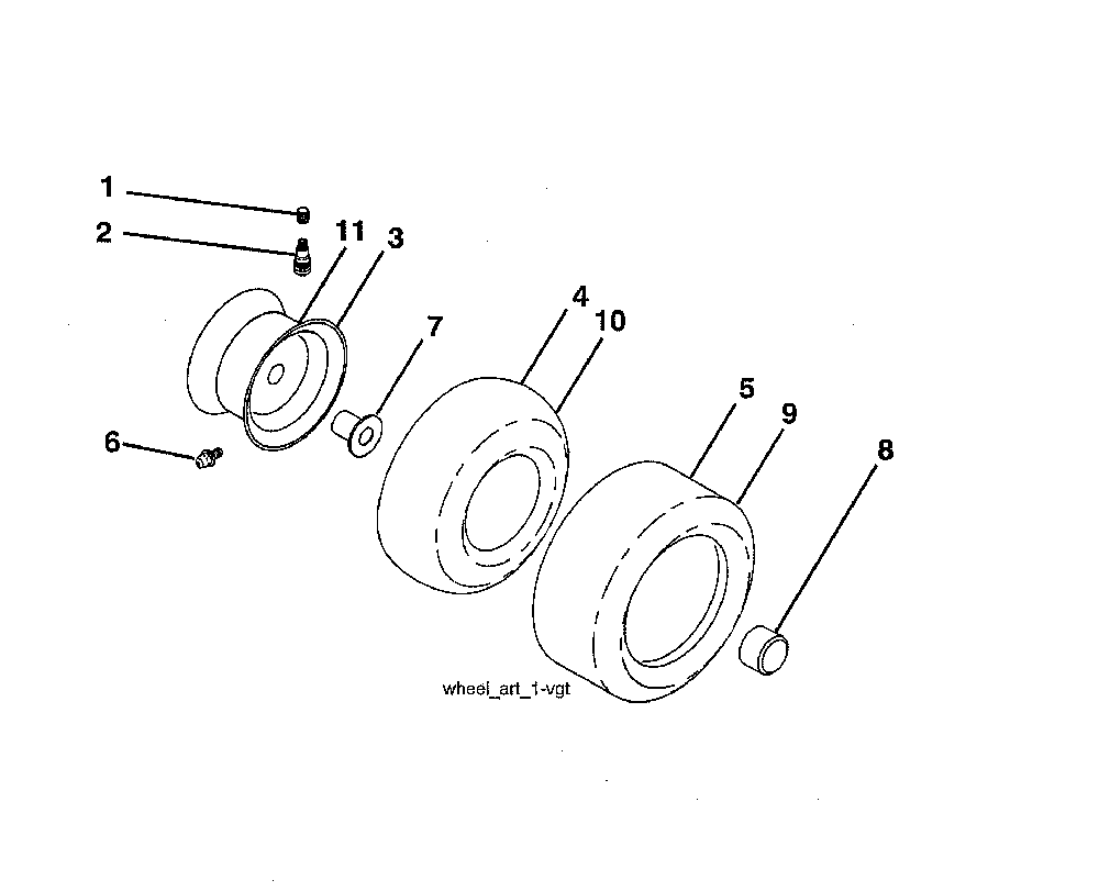 Wheels & tires Diagram and Parts List for 917223980  Poulan Lawn Tractor
