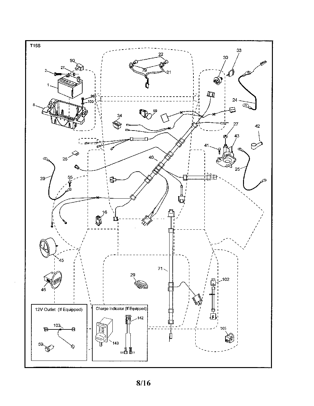 Electrical Diagram and Parts List for 96042019300  Poulan Lawn Tractor