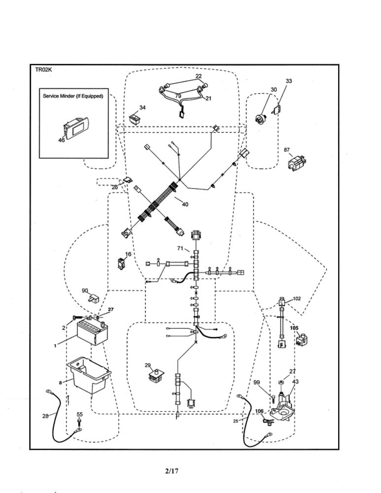 Electrical Diagram and Parts List for PP155A42-274430  Poulan Lawn Tractor