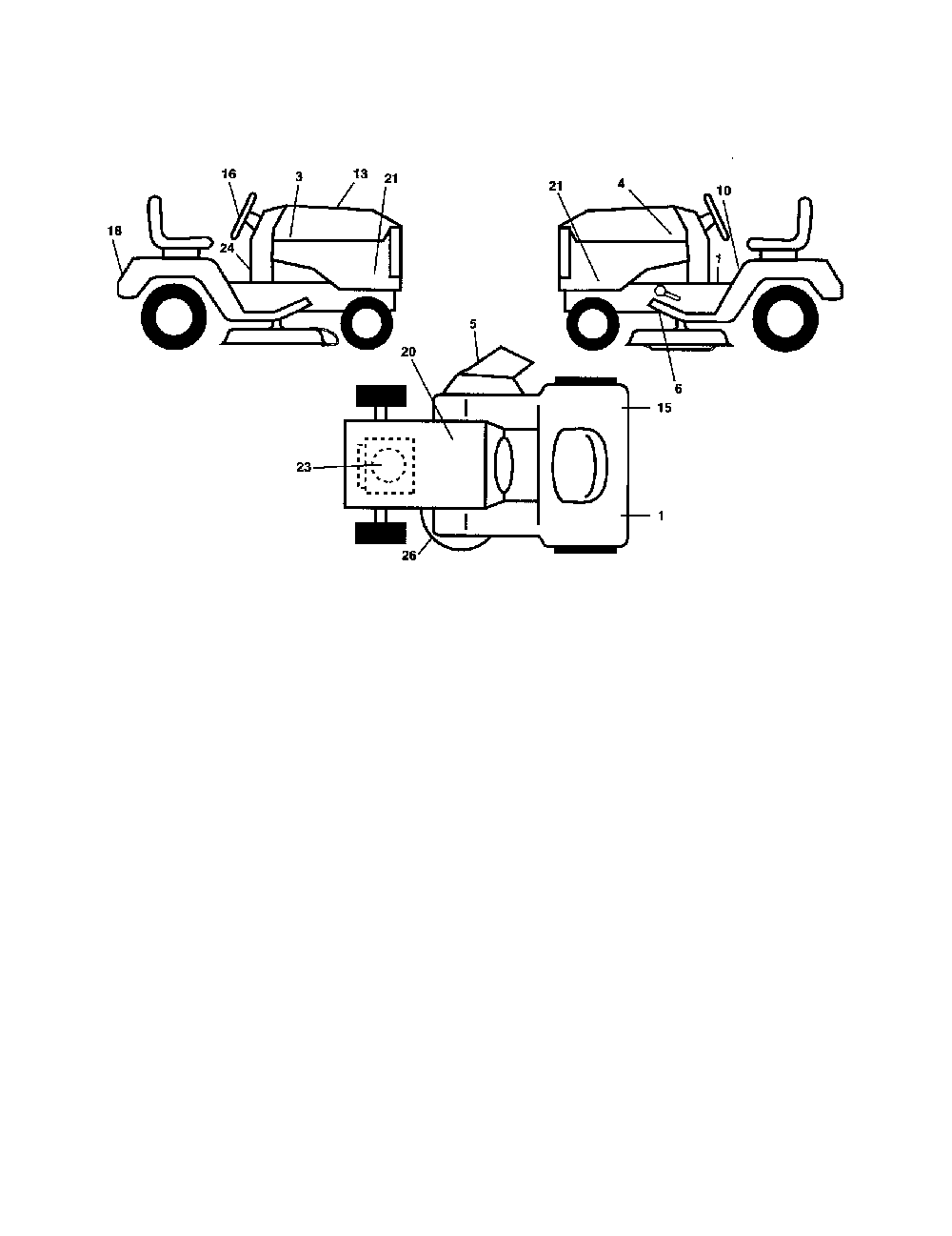 Decals Diagram and Parts List for 96012003201  Poulan Lawn Tractor