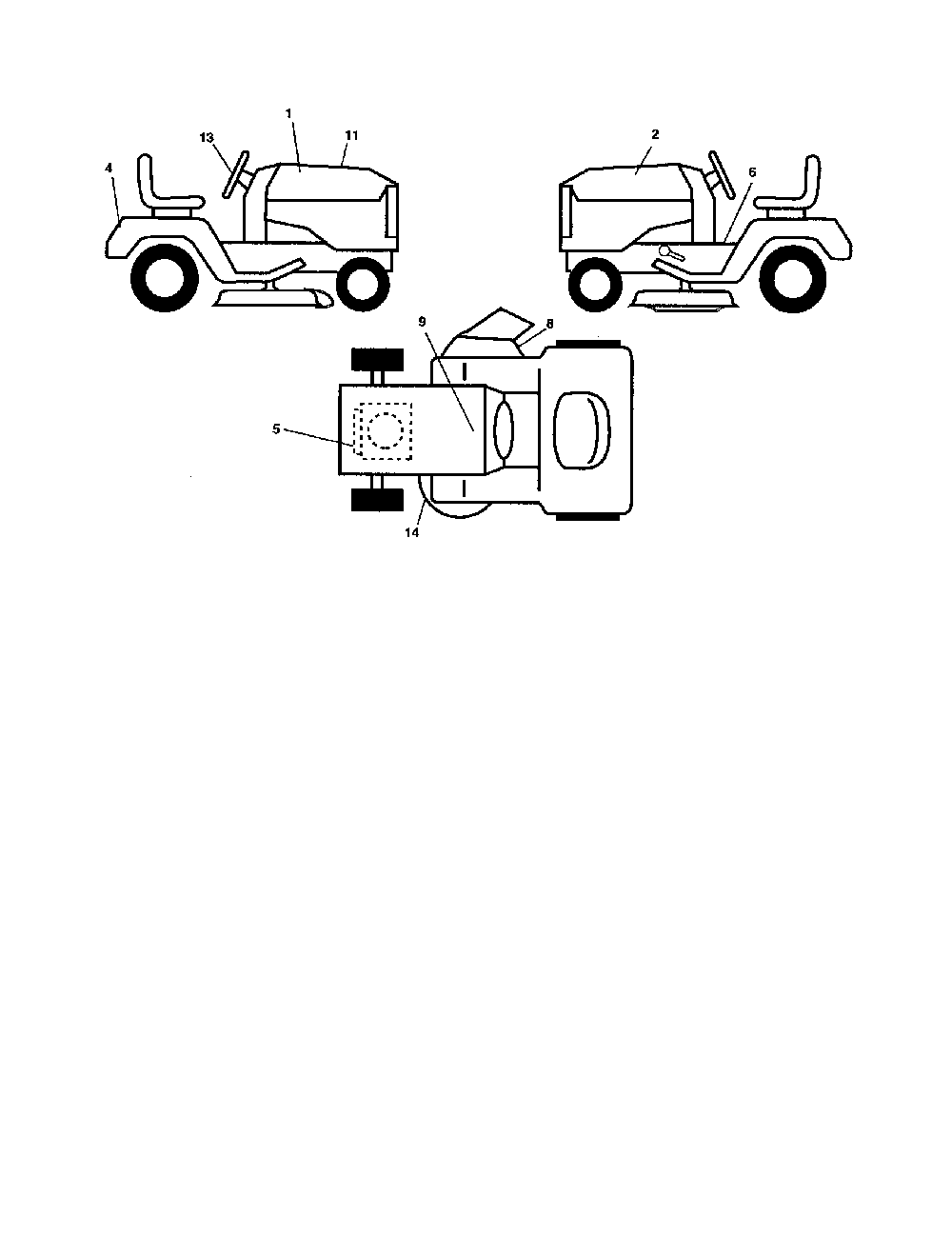 Decals Diagram and Parts List for 96042002601  Poulan Lawn Tractor