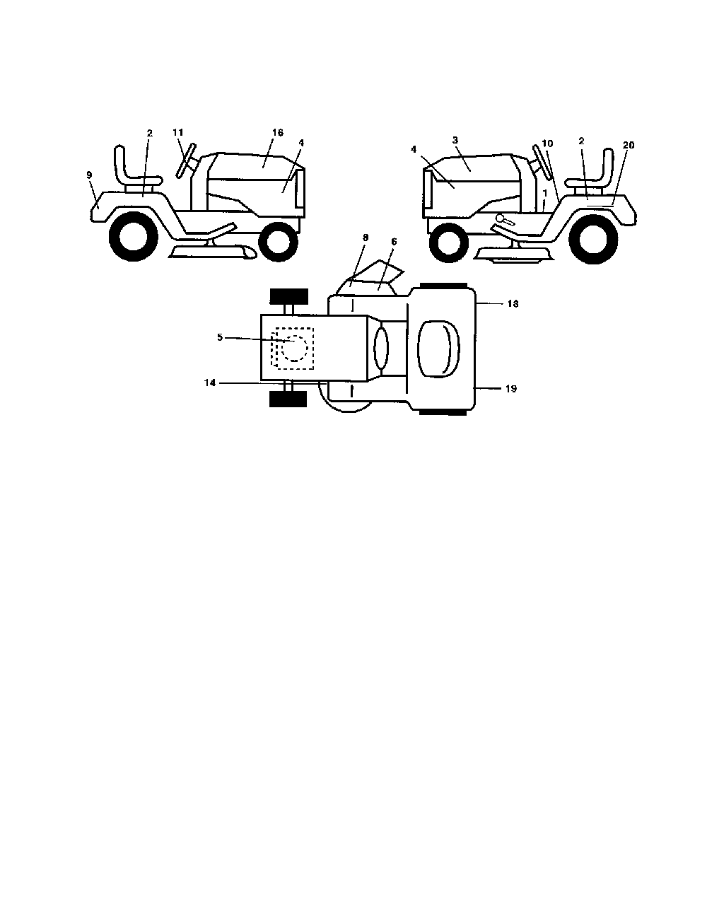 Decals Diagram and Parts List for 917279872  Poulan Lawn Tractor