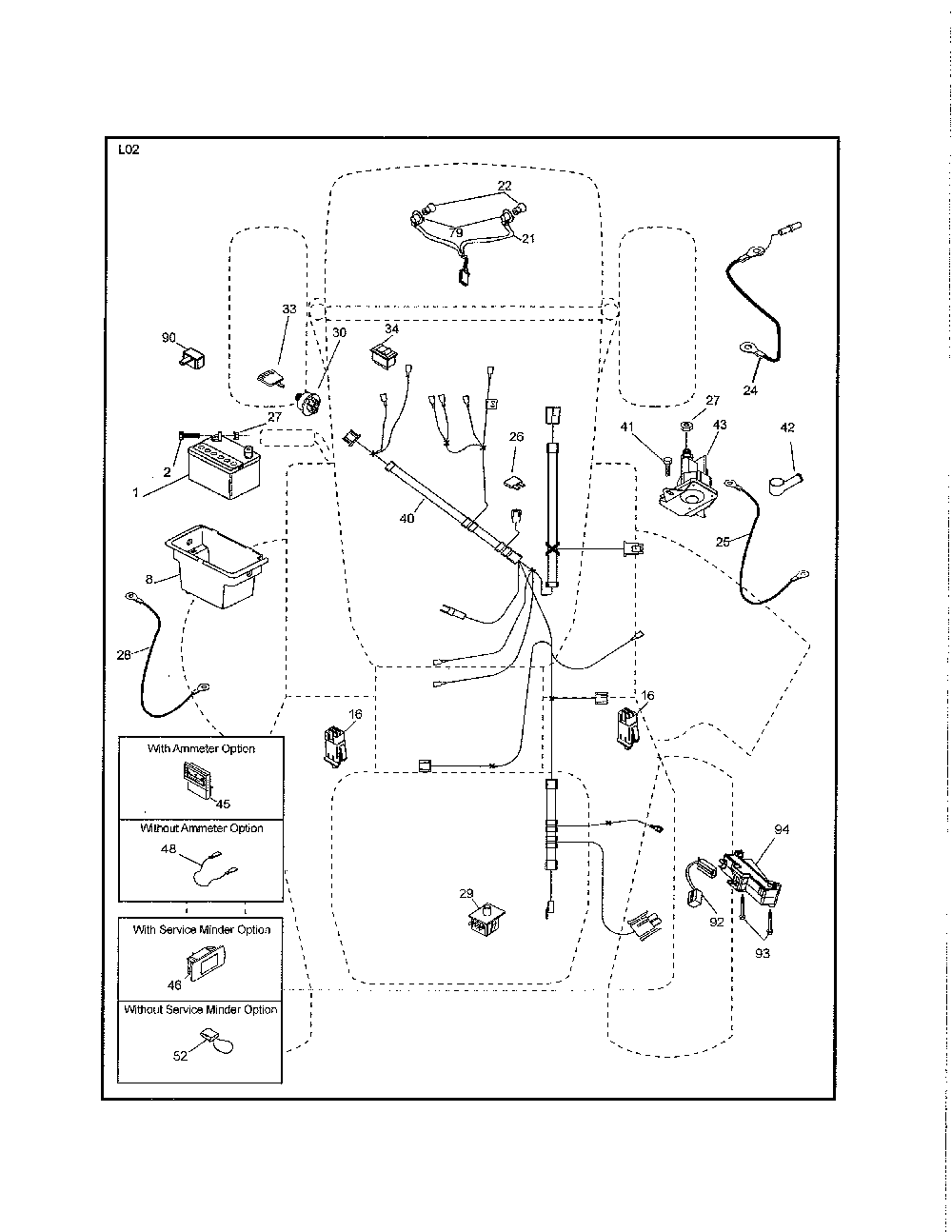 Electrical Diagram and Parts List for 96016001800  Poulan Lawn Tractor