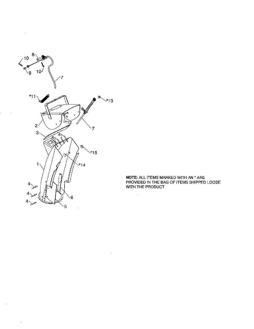 Chute deflector Diagram and Parts List for PR241  Poulan Snow Blower