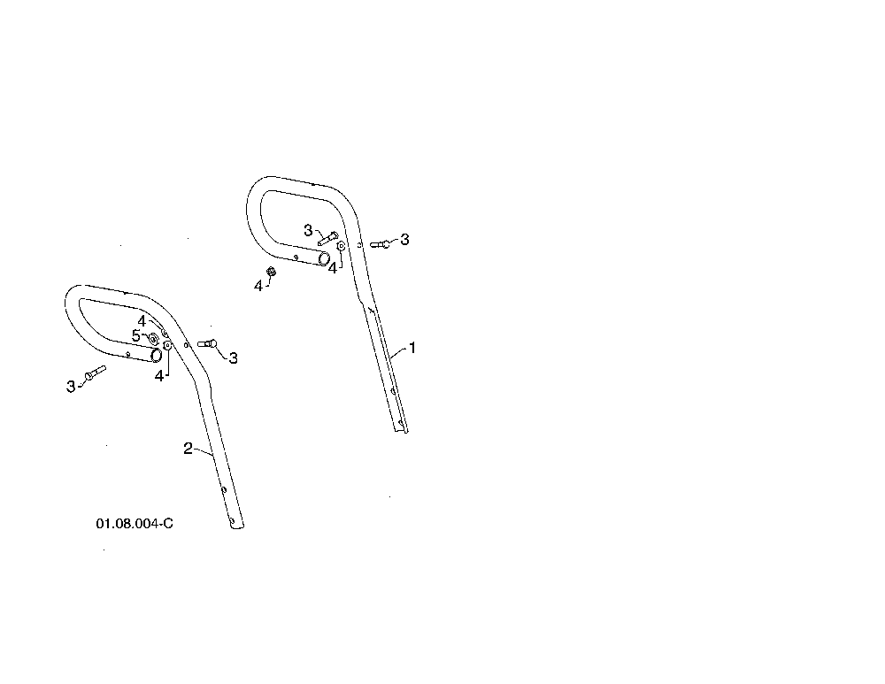Handles Diagram and Parts List for PR624ES-96198004603  Poulan Snow Blower