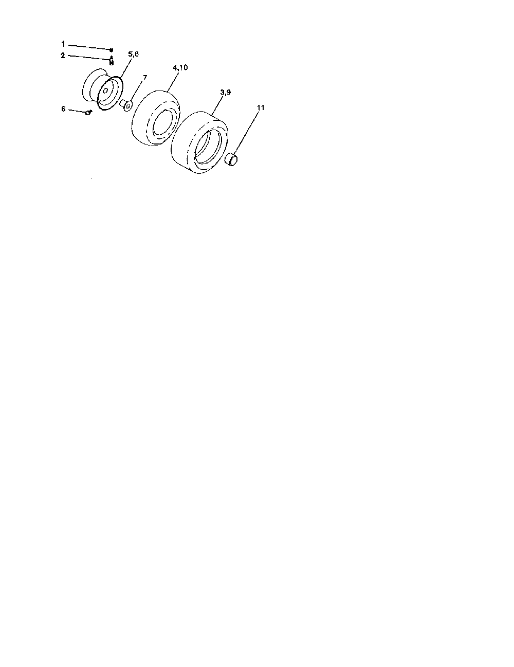 Wheels and tires Diagram and Parts List for 917279720  Poulan Lawn Tractor