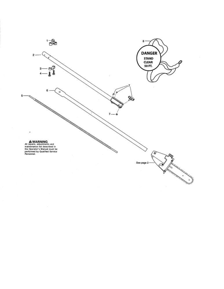 Flexshaft/Shoulder Strap Diagram and Parts List for PP338PT TYPE 1 Poulan Trimmer
