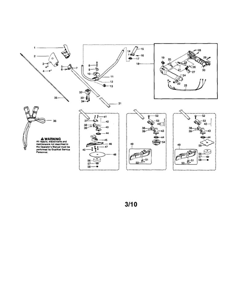 Throttle Housing/Driveshaft Diagram and Parts List for CC2126  Poulan Trimmer