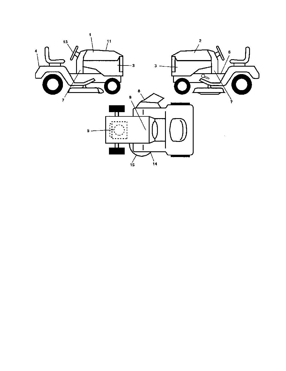 Decals Diagram and Parts List for 96042001000  Poulan Lawn Tractor