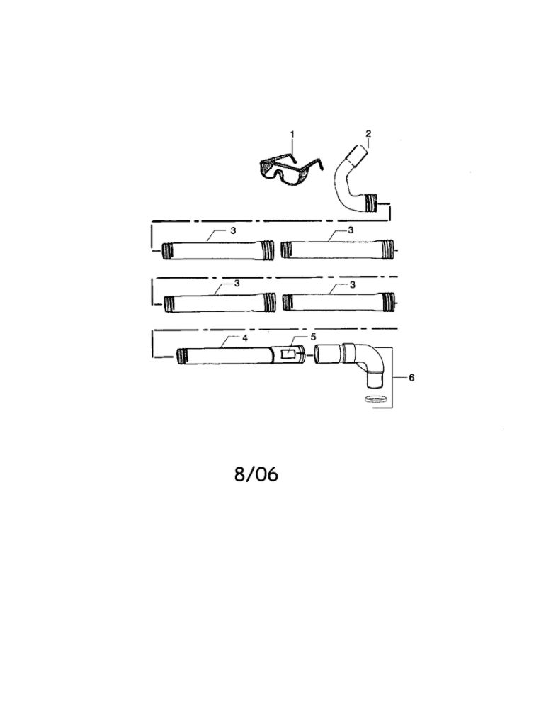 Gutter Attachment Diagram and Parts List for PP2010GA  Poulan Pole Saw