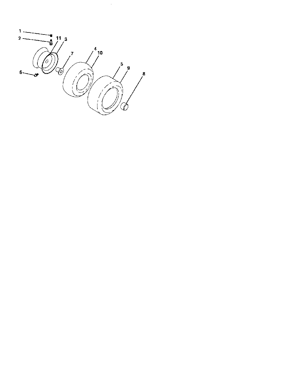 Wheels and tires Diagram and Parts List for 96042000200  Poulan Lawn Tractor