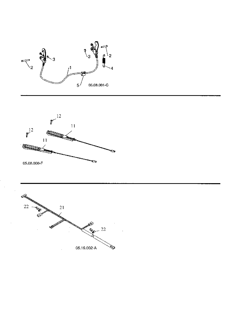 Cable interlock/handle/wire harness Diagram and Parts List for 96192009101  Poulan Snow Blower