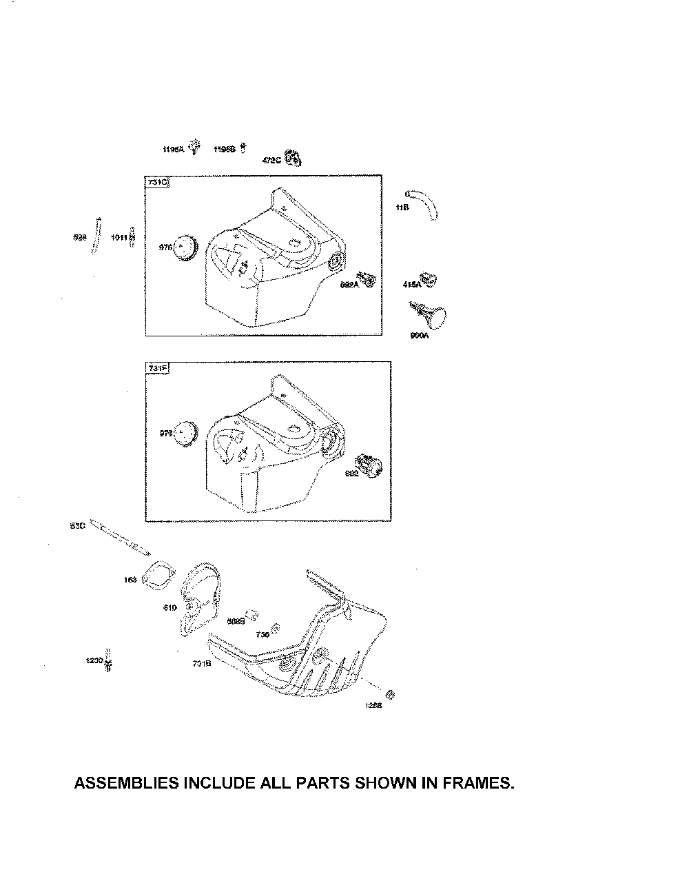 Hood Diagram and Parts List for 96192008900  Poulan Snow Blower