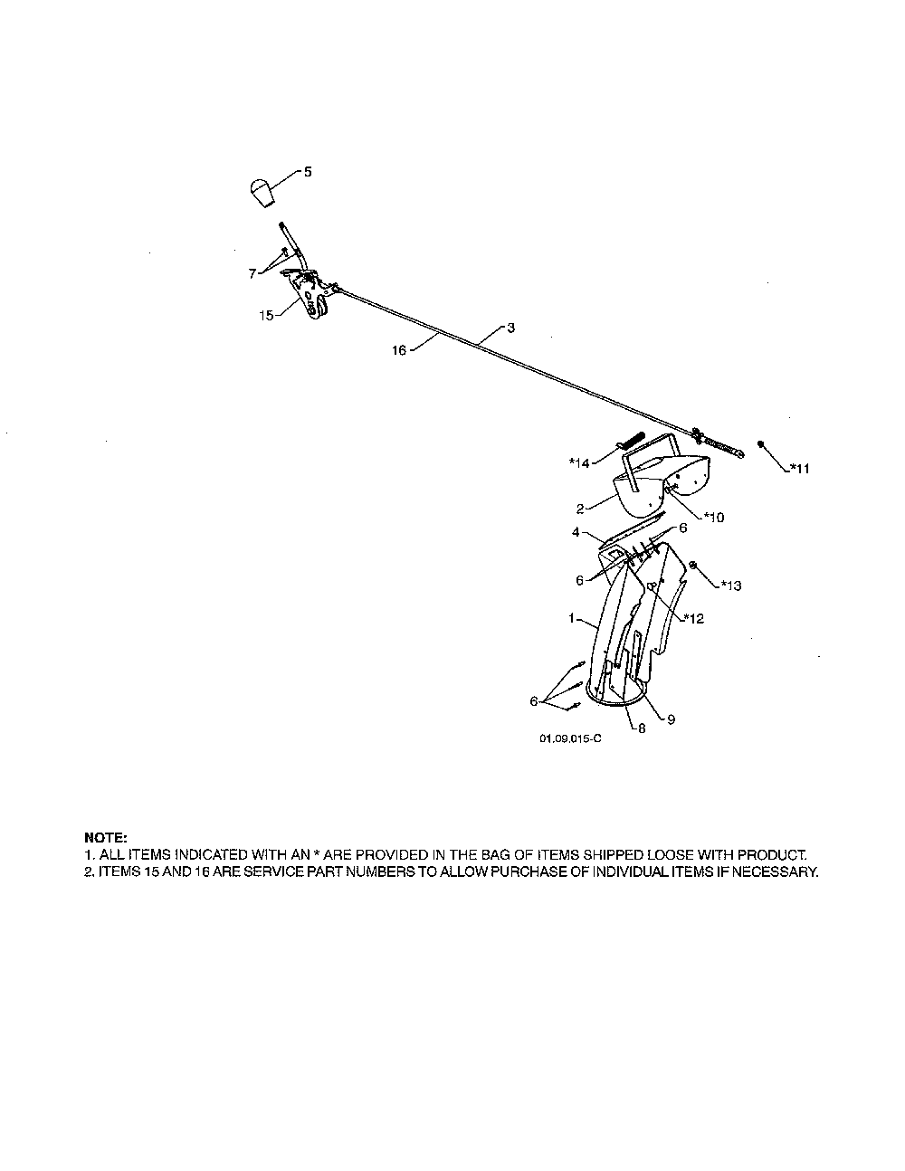 Chute & deflector weldments Diagram and Parts List for 96198004601  Poulan Snow Blower