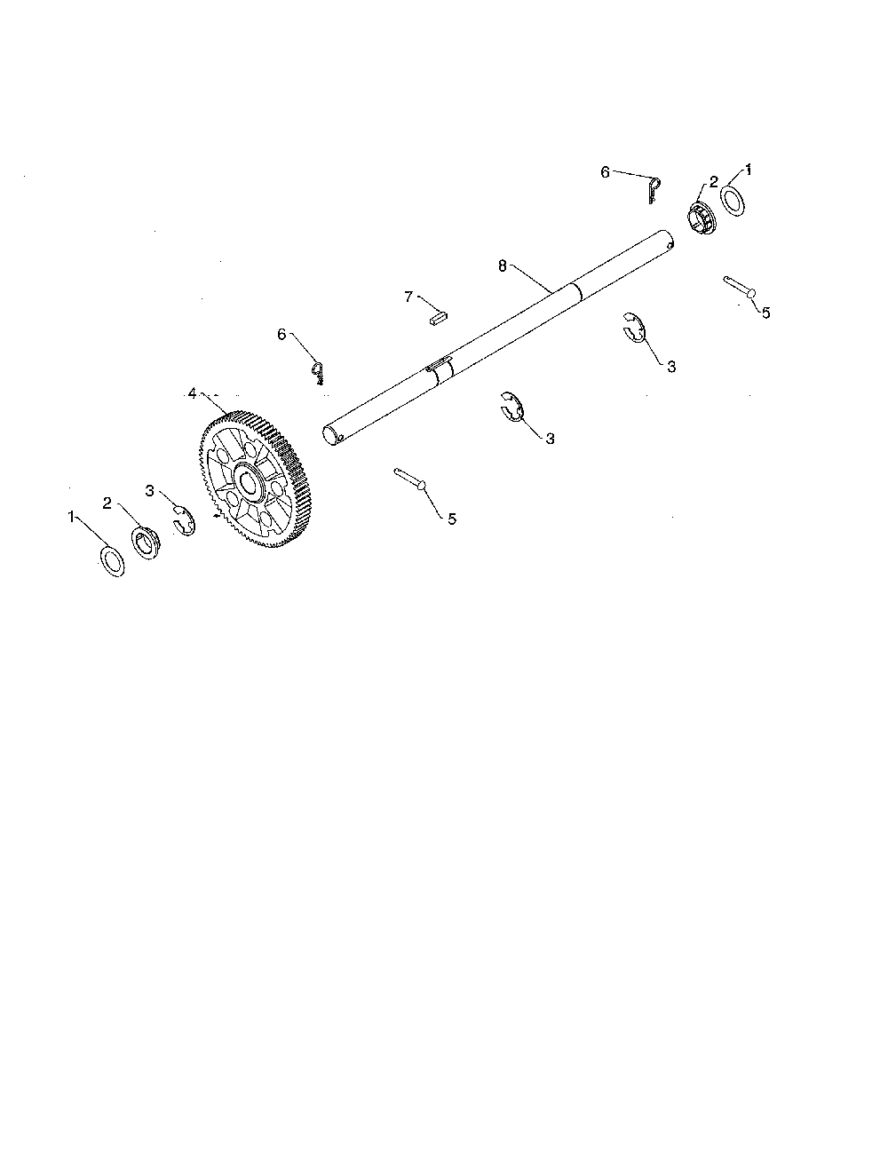 Axle shaft Diagram and Parts List for 96192009000  Poulan Snow Blower