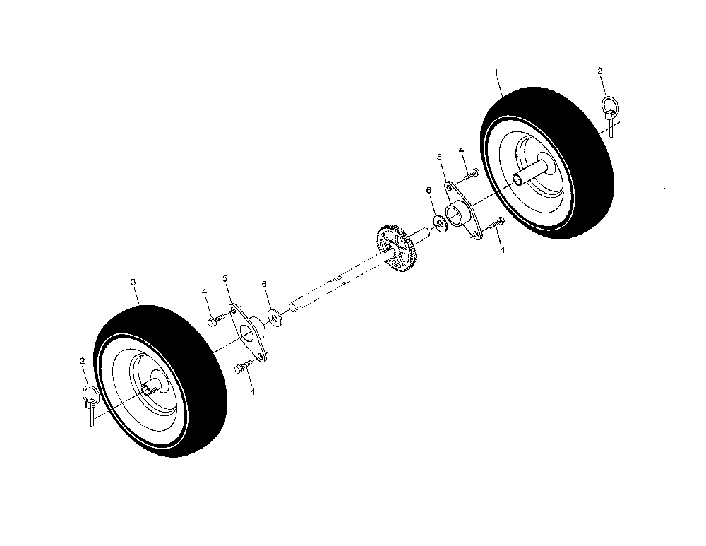 Wheels Diagram and Parts List for 96192000100  Poulan Snow Blower