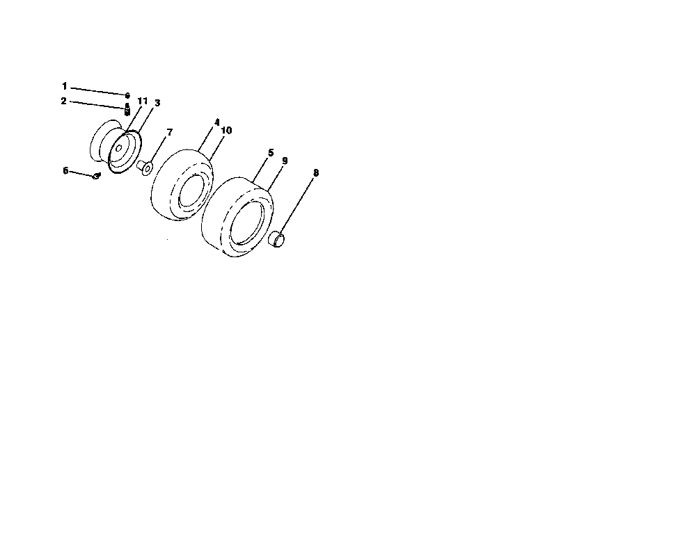 Wheels and tires Diagram and Parts List for 96046000800-2007  Poulan Lawn Tractor