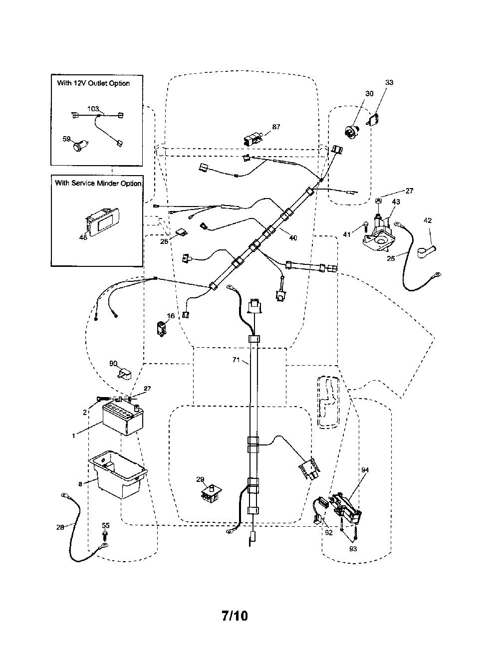 Electrical Diagram and Parts List for 96046000800-2007  Poulan Lawn Tractor