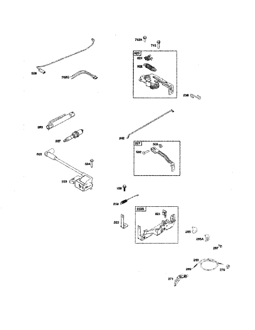 Electrical system/armature Diagram and Parts List for 96112013002  Poulan Lawn Mower