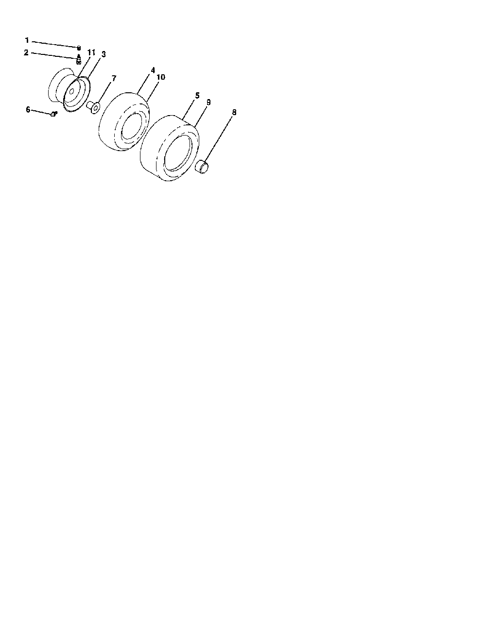Wheels and tires Diagram and Parts List for 96042000801  Poulan Lawn Tractor