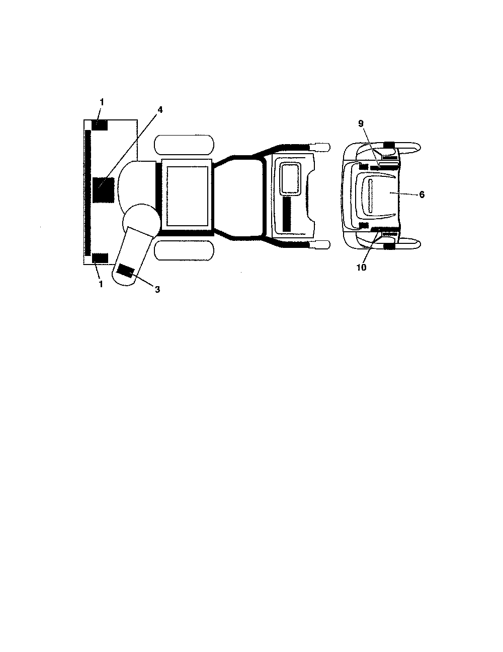 Decals Diagram and Parts List for 96198004601  Poulan Snow Blower