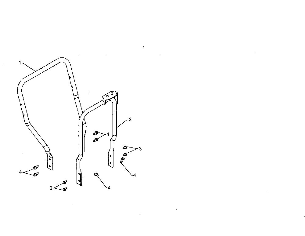 Lower handle Diagram and Parts List for 96198004600  Poulan Snow Blower