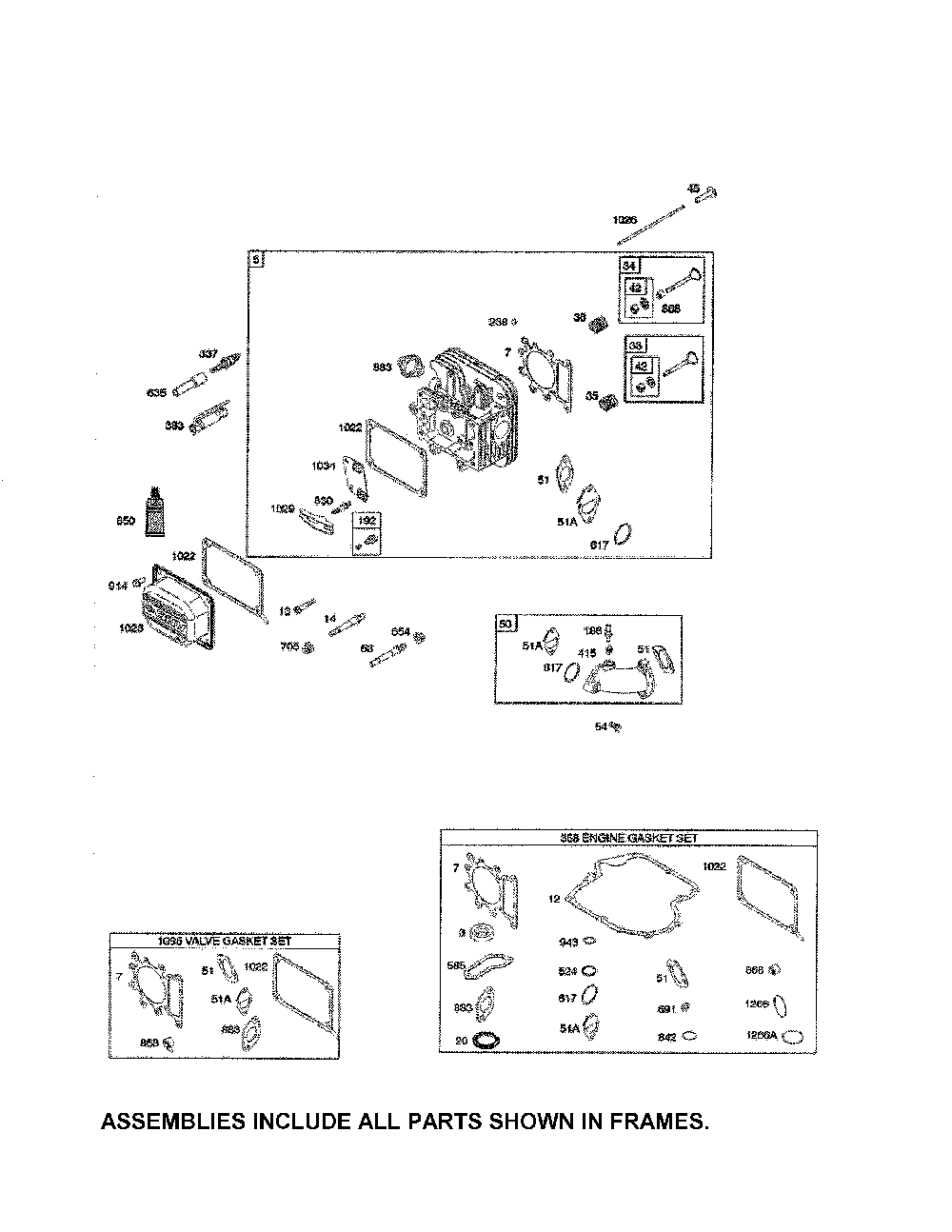 Cylinder head/gasket set Diagram and Parts List for 96016002200  Poulan Lawn Tractor