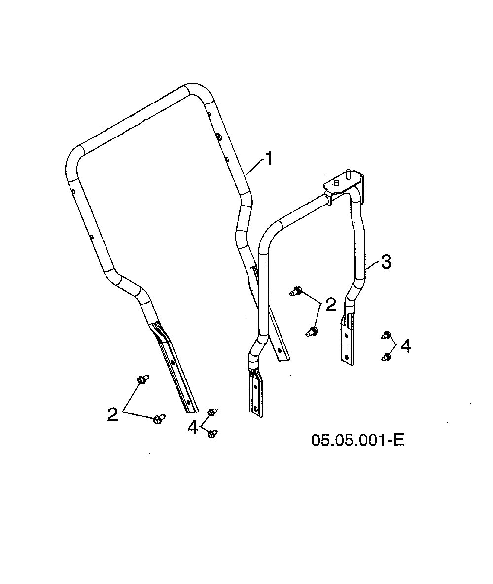 Lower handle Diagram and Parts List for 96192009102  Poulan Snow Blower