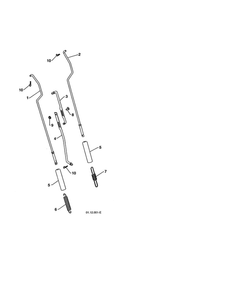 Impeller And Traction Rods Diagram and Parts List for 96198004300  Poulan Snow Blower