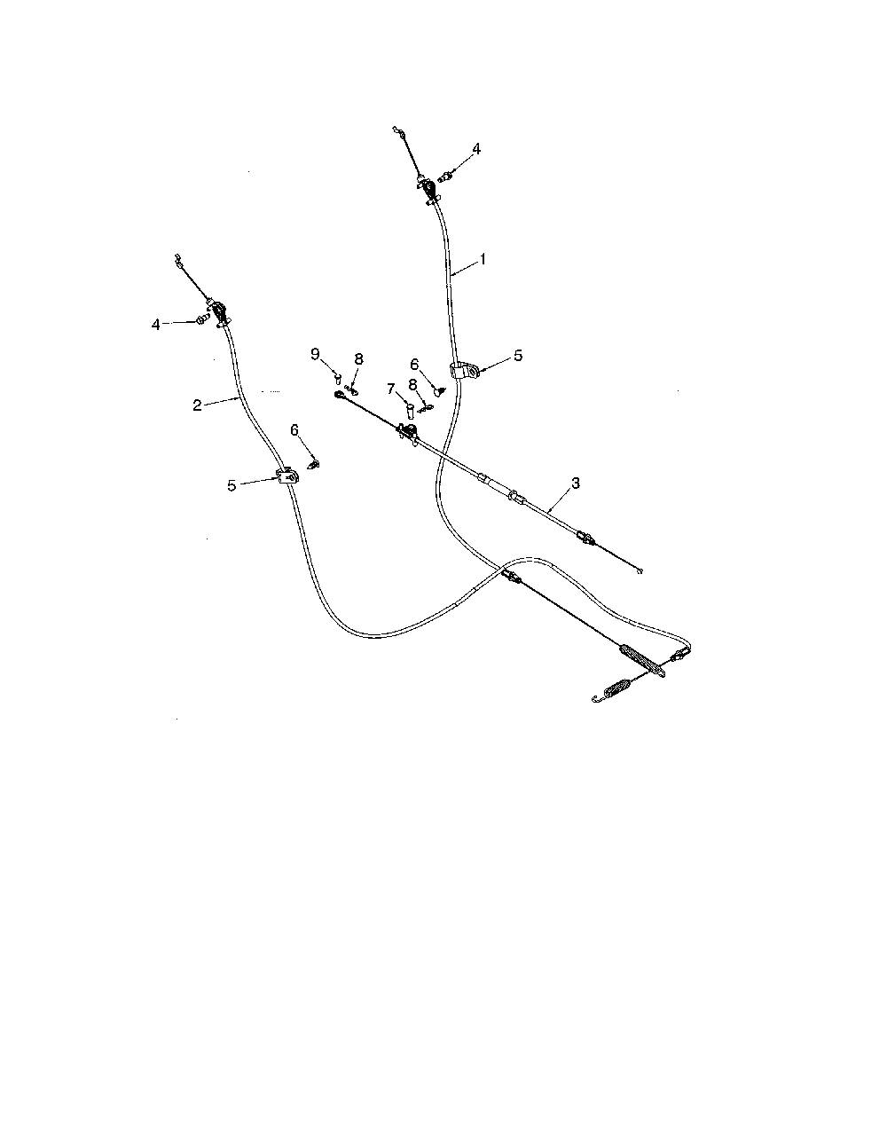 Cable control drive & auger Diagram and Parts List for 96192008700  Poulan Snow Blower