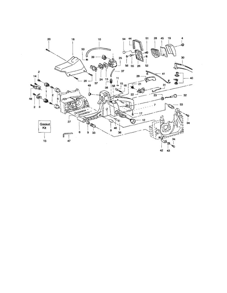 Cylinder Shield/Fuel Line Kit Diagram and Parts List for 380  Poulan Chainsaw