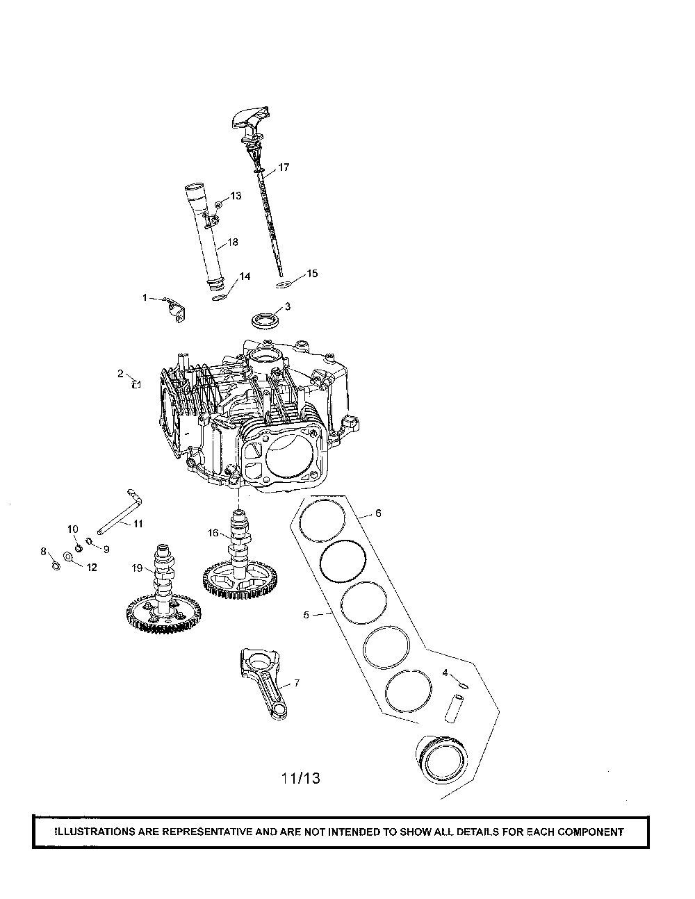 Crankcase Diagram and Parts List for PP22KA42-96042019400  Poulan Lawn Tractor