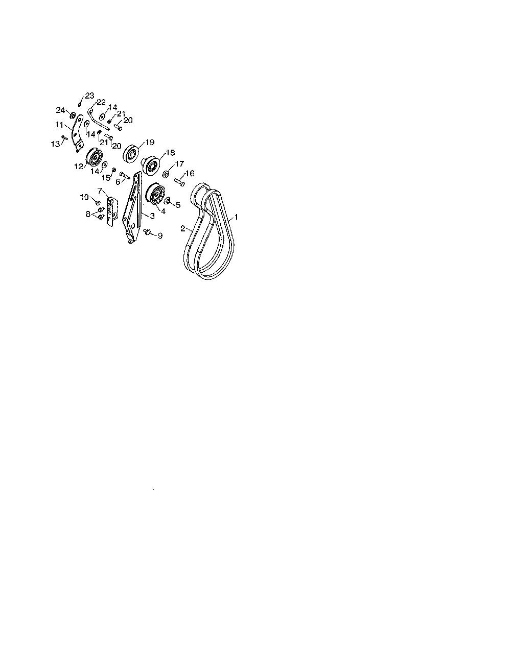 Impeller & traction belts Diagram and Parts List for 96198004602  Poulan Snow Blower