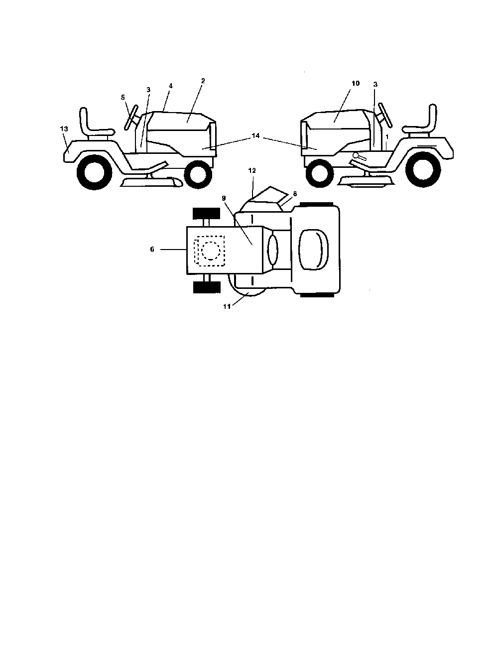 Decals Diagram and Parts List for 96042000600  Poulan Lawn Tractor