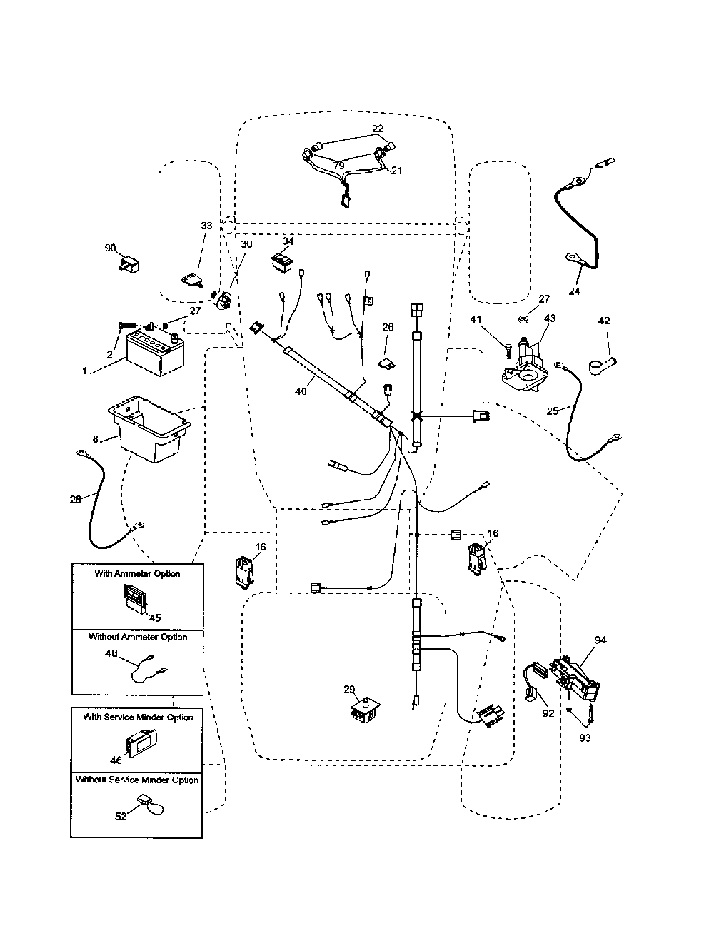 Electrical Diagram and Parts List for 96012008900  Poulan Lawn Tractor
