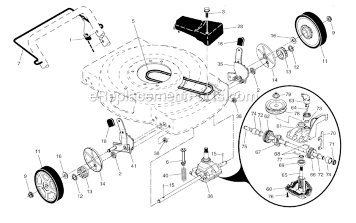 Page B Diagram and Parts List for 961240002 96124000200 Poulan Lawn Mower