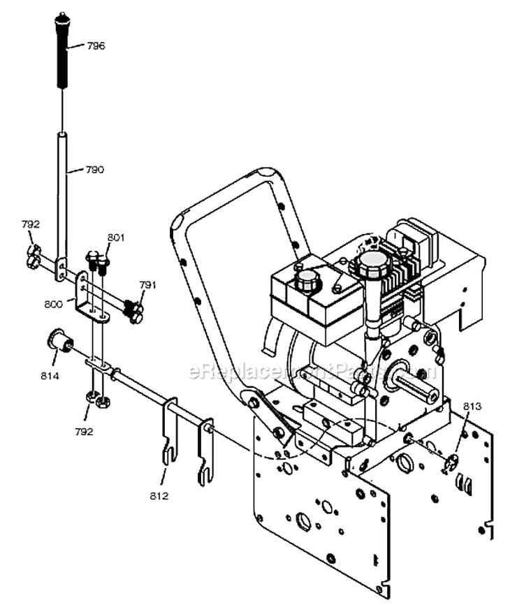 Shift Yoke Diagram and Parts List for 96194000200  Poulan Snow Blower